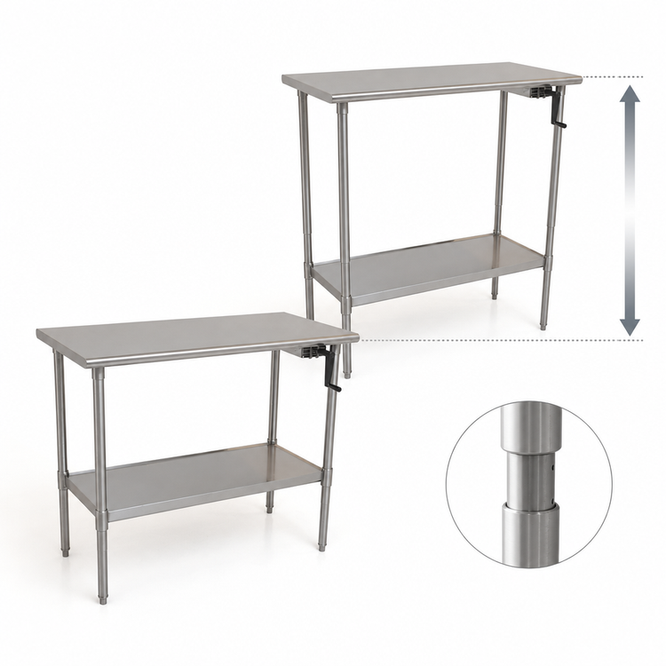 Product image #3 for Eagle Group AdjusTable ADA/Ergonomic Height Adjustable Stainless Steel Work Table, 60W x 30D, 32-40 Inch Height Range