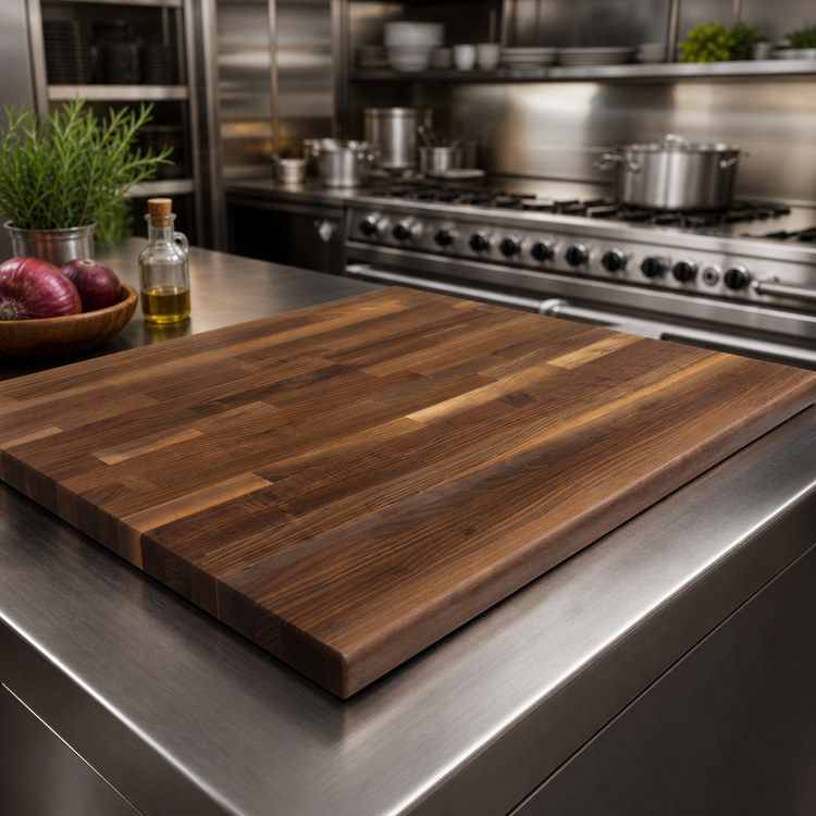 Product image #3 for John Boos Boos Block 36 x 30 x 1-1/2 Inch Blended Edge Grain American Black Walnut Kitchen Countertop, Varnique Finish