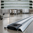 Thumbnail image #3 for Quantum QVTRK-3-204EST Double-Unit Floor Track Assembly Kit, 3 17-Foot V-Groove Aluminum Tracks, End Stops & Hardware