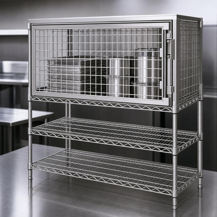 Product image #3 for Metro Super Erecta Stainless Steel Security Module with Door and Panels, 30W x 24D x 20H