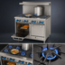 Thumbnail image #3 for Comstock-Castle F3218 48-Inch Commercial Gas Range with 8 Star Burners, 2 Space-Saver Ovens, and High Shelf