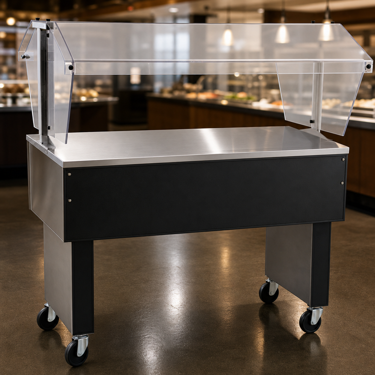 Product image #3 for Eagle Service Mate BPST-2 33-Inch Portable Buffet Solid Top Unit with Clear Sneeze Guard