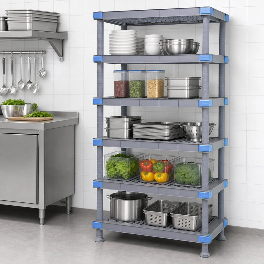Five Open Grid Shelves