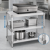 Thumbnail image #3 for New Age 48 Inch x 18 Inch x 30 Inch Aluminum Equipment Stand with 2 Adjustable Solid Shelves