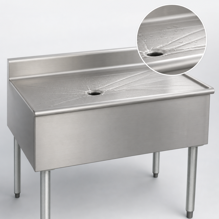 Product image #3 for Eagle Group 2200 Series 36-Inch Freestanding Workboard Unit with Type 304 Stainless Steel Drainboard Top
