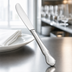 Thumbnail image #4 for Chantelle 9-5/16-Inch Dinner Knife, 18/8 Stainless Steel, Solid Handle, Extra Heavy Weight, Mirror Finish