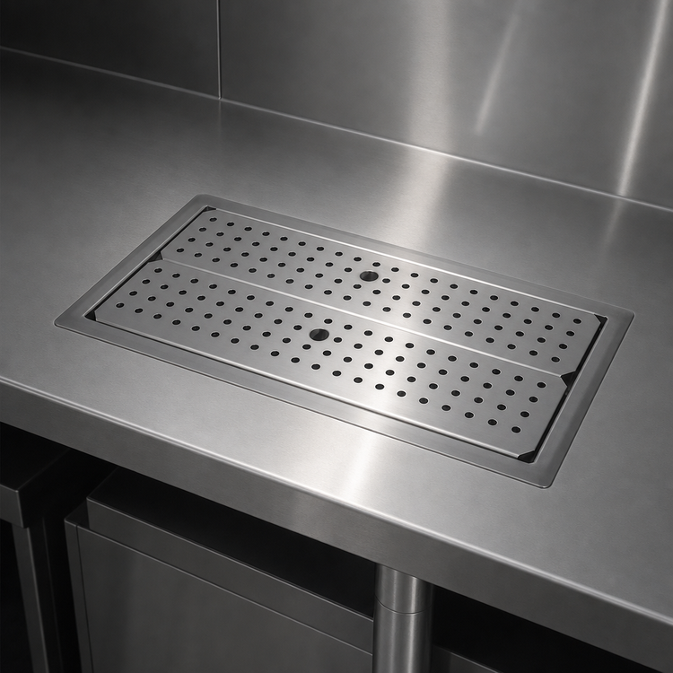 Product image #3 for Glastender Drop-In Stainless Steel Drip Tray Trough, 48 Inch x 12 Inch