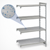 Thumbnail image #4 for Cambro Camshelving Premium 4-Shelf Solid Add-On Polymer Shelving Unit, 24 x 36 x 64 Inches, Speckled Gray