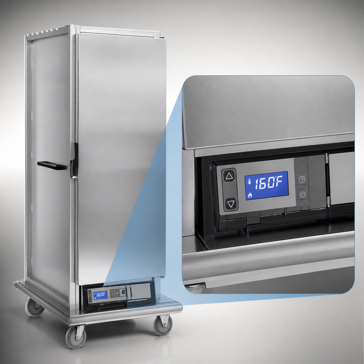Product image #3 for Panco Full-Size Narrow Heated Holding Cabinet, Non-Insulated, Solid Door, 12 Pairs of Removable Wire Slides, 2.25-Inch Centers