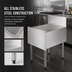 Thumbnail image #4 for Top Shelf TSF Series 18-Inch Freestanding Stainless Steel Underbar Drainboard with 6-Inch Backsplash