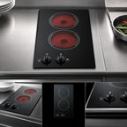 Thumbnail image #3 for Summit Commercial CR2220B 12-Inch Built-In Two-Burner Radiant Electric Cooktop with Black Ceramic Glass Surface and Manual Controls