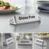 Thumbnail image #3 for American Metalcraft Triangular 3-Sided Stainless Steel Table Sign for Vegan, Vegetarian, and Gluten Free Identification