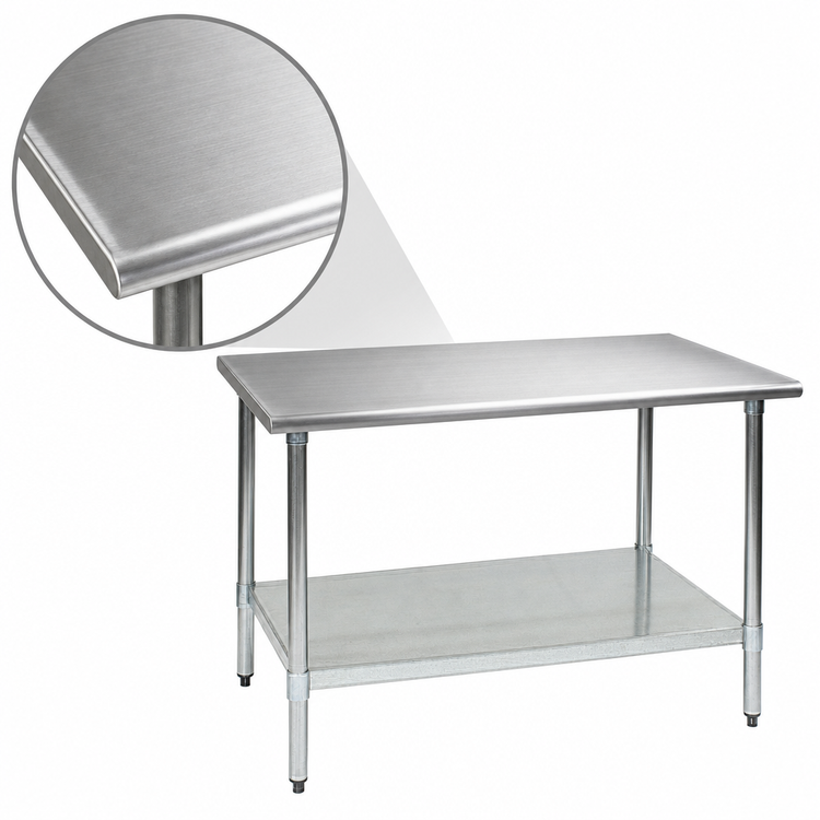 Product image #3 for BlendPort® Budget Series 48"W x 24"D 430 Stainless Steel Work Table with Adjustable Galvanized Undershelf