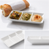 Thumbnail image #3 for Porcelain Three-Compartment Sauce Dish, 1.5 oz, 5.75 x 3.13 x 1 Inch