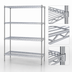 Thumbnail image #3 for Eagle Group 4-Tier Stationary Starter Wire Shelving Unit with QuadTruss® Design, 72W x 21D x 74H, Stainless Steel Finish