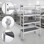 Thumbnail image #3 for Fermod Fermostock 4R31C71M 4-Tier Mobile Perforated Polymer Shelving Unit, 31"W x 22"D x 71"H