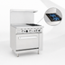 Thumbnail image #3 for CookRite 36-Inch Commercial Propane Combination Gas Range with 2 Open Burners, 24-Inch Left Griddle and Standard Oven