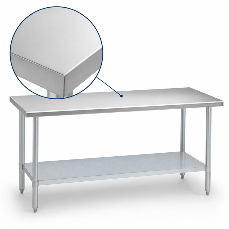 Product image #3 for Duke Manufacturing 48-Inch x 24-Inch Stainless Steel Work Table with Galvanized Undershelf