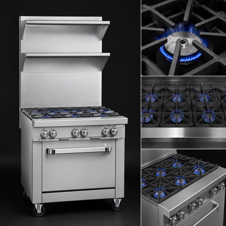 Product image #3 for Southbend Platinum Heavy Duty 48-Inch Natural Gas Modular Sectional Range with 4 Open Burners and 4 Step-Up Rear Burners