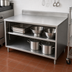 Thumbnail image #3 for BK Resources Stainless Steel Chef Table Cabinet Base, Open Front, 36 x 30 Inches, 5-Inch Riser