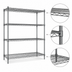 Thumbnail image #3 for Eagle Group Valu-Master 4-Tier Stationary Wire Shelving Starter Unit, 72 x 24 x 74 Inches, Pewter Gray Epoxy