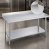 Thumbnail image #3 for Duke 60 x 30 Inch 14-Gauge Stainless Steel Work Table with 1-1/8 Inch Straight Riser and Galvanized Undershelf