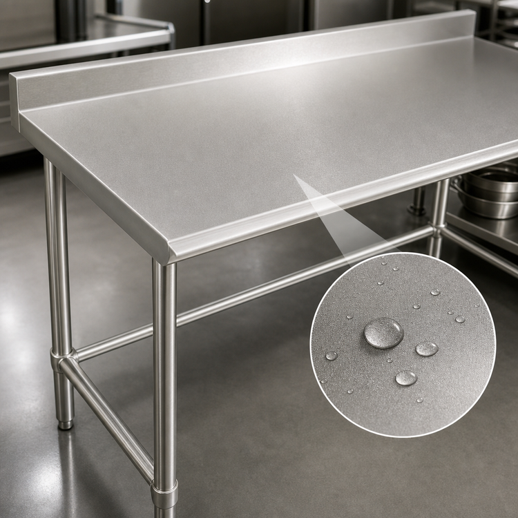 Product image #3 for Spec-Master Marine Series Stainless Steel Work Table with 4-1/2 Inch Backsplash, 108 x 36 Inches