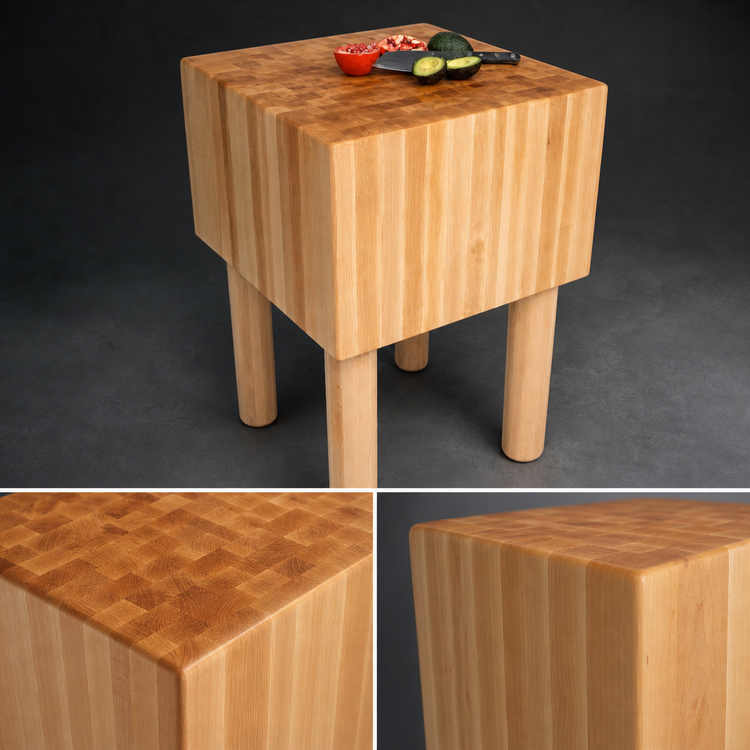 Product image #3 for John Boos Boos Block AA01 Professional End-Grain Maple Butcher Block Work Table, 24 x 18 x 34 Inches