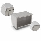 Thumbnail image #3 for John Boos 4CO6-3072 72 x 30 in Open-Front Stainless Steel Cabinet Base Work Table with 16-Gauge 300-Series Flat Top