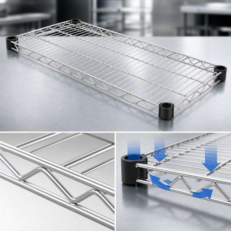 Product image #3 for Eagle Group QuadTruss Quad-Adjust 24-Inch x 14-Inch Stainless Steel Wire Shelf
