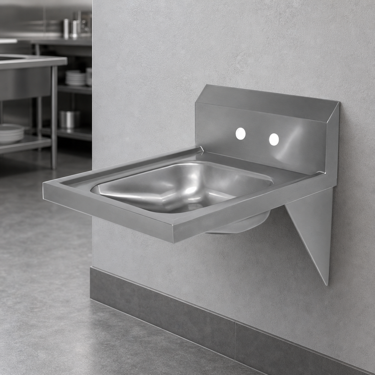 Product image #3 for ADA Wall-Mount Stainless Steel Hand Sink with 14 x 16 Inch Bowl and 8 Inch Backsplash