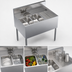 Thumbnail image #3 for Krowne Royal Series Stainless Steel Two-Compartment Underbar Sink Unit with Right Drainboard and Faucet, 36 x 24 Inches