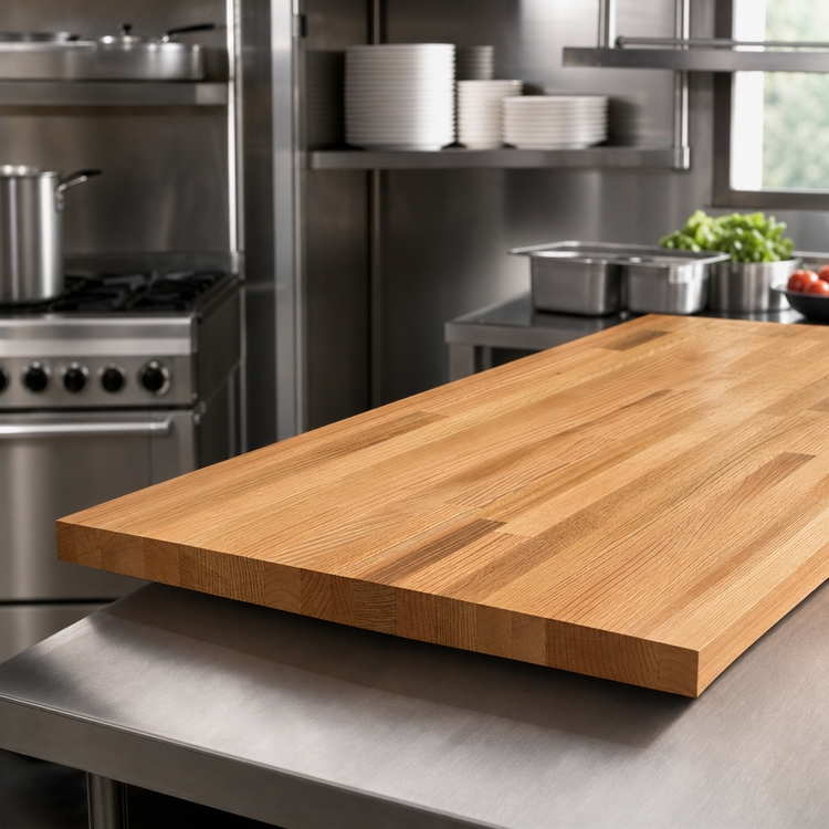 Product image #3 for Appalachian Red Oak Blended Rails Edge Grain Kitchen Countertop, 120 x 25 x 1-1/2 Inch
