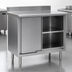 Thumbnail image #3 for Eagle Spec-Master Stainless Steel Cabinet Base Work Table with Sliding Doors and 4-1/2-Inch Backsplash, 36 x 24 Inches