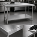 Thumbnail image #3 for Eagle Spec-Master Marine Series Stainless Steel Work Table with Adjustable Galvanized Undershelf, 84 x 24 Inches