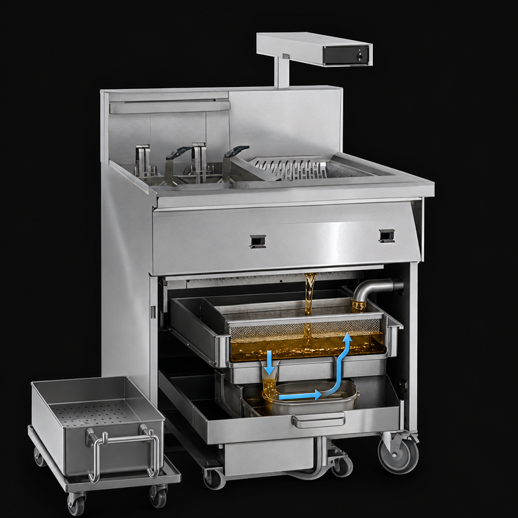 Product image #3 for Imperial Electric Floor Fryer with Built-In Filter System and Dump Station, 75 lb Capacity