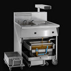 Thumbnail image #3 for Imperial (Middleby) IFSCB175EUC Electric Floor Fryer with Built-In Filter, Dump Station, 75 lb Capacity, Computer Controls, Tilt-Up Elements