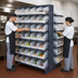 Thumbnail image #3 for Quantum Sloped Double-Sided Pick Rack with 80 Clear Bins, 36 x 36 x 63.5 Inches, 16-Shelf, 800 lb. Capacity