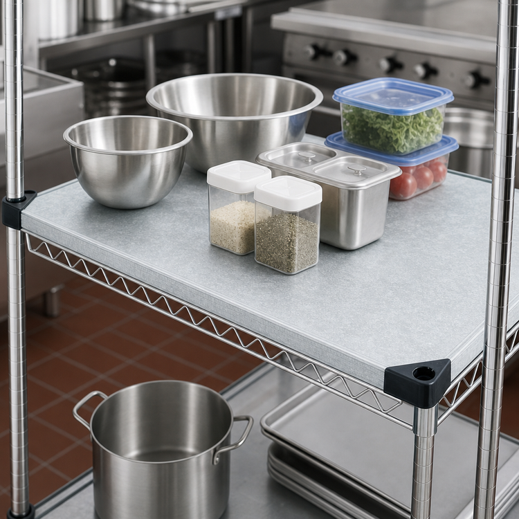 Product image #3 for Quantum 54"W x 24"D Solid Galvanized Steel Shelf with Marine Edge