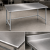 Thumbnail image #3 for Eagle Group Budget Series 60-Inch x 36-Inch 430 Stainless Steel Work Table with 1-1/2-Inch Rear Up-Turn and Galvanized Base