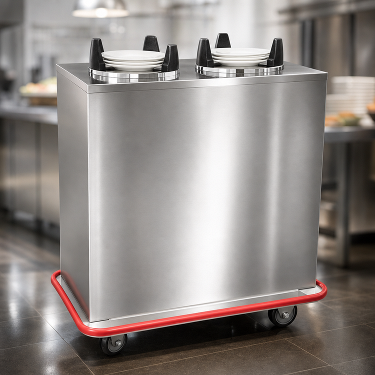 Product image #3 for Carter-Hoffmann Enclosed Heated 3-Silo Plate Dispenser Cart for 12-Inch Plates