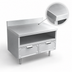 Thumbnail image #3 for La Rosa 18 Inch x 28 Inch Utility Stand Dry-Drawer Base with Undershelf, Stainless Steel Top and Rear Splash