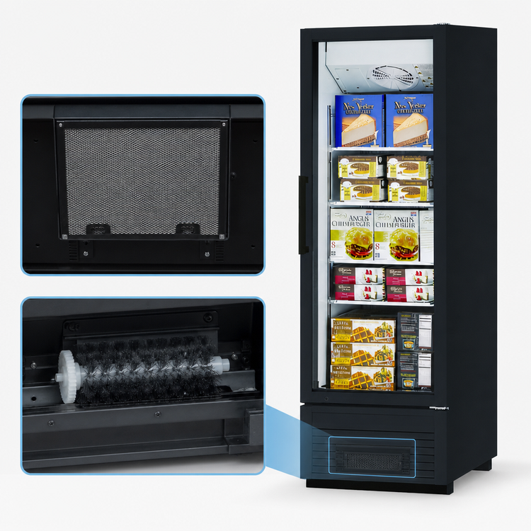 Product image #4 for Turbo Air Super Deluxe 17.9 Cu. Ft. One-Section Glass Door Freezer Merchandiser, Bottom-Mount, Right-Hinged