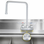 Thumbnail image #3 for Krowne DX-302 Commercial Deck-Mount Faucet, 4-Inch Centers, 8-1/2-Inch Double-Bend Gooseneck Spout, 1.8 GPM, Lever Handles