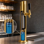 Thumbnail image #3 for Micro Matic USA Skyline SKY-1PVDKR 1-Faucet Countertop Glycol-Cooled Draft Beer Tower with PVD Brass Finish