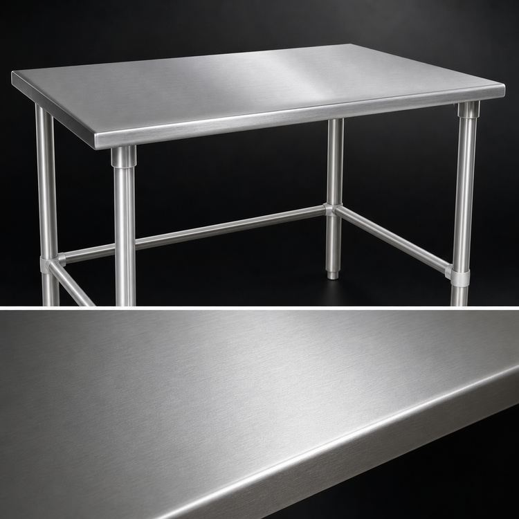 Product image #3 for John Boos Stallion 30" x 30" Corner Stainless Steel Work Table, 16-Gauge Flat Top