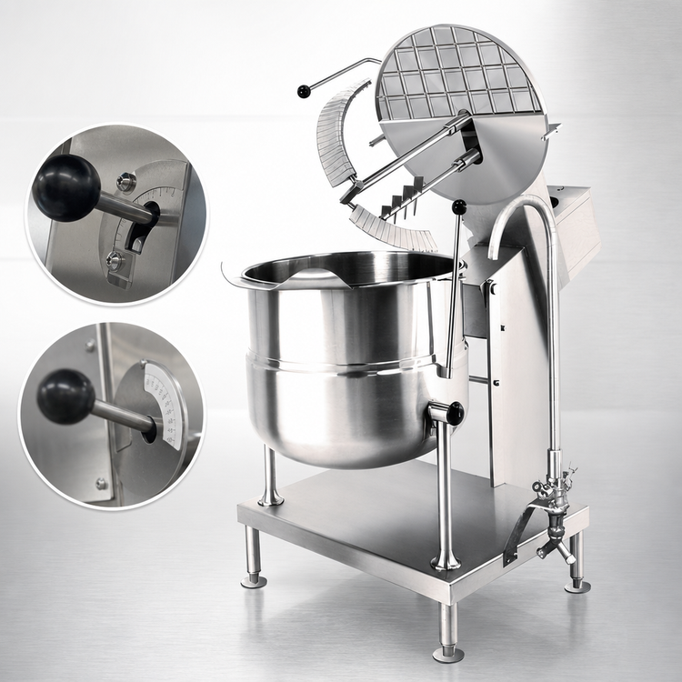 Product image #3 for Cleveland Range MKDT20T 20-Gallon Direct Steam Mixer Kettle, Floor-Type Lever Tilt, 2/3 Jacketed