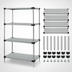 Thumbnail image #3 for Quantum 4-Shelf Solid Stainless Steel Shelving Starter Kit, 60 x 14 x 63 Inches