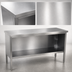 Thumbnail image #3 for John Boos EBOS4-30132 Open Front Enclosed Base Stainless Steel Work Table with Fixed Undershelf, 132 x 30 Inches