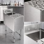 Thumbnail image #3 for John Boos UBMS-2112-X Freestanding Stainless Steel Underbar Mixology Station with Sink, Rinser Faucet, and Dump Basket